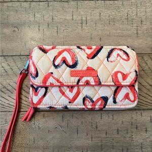 Vera Bradley Red Heart Wristlet with Removable Crossbody Strap